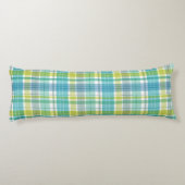 Baby Pastel Plaid Blauw Groen Lichaamskussen (Achterkant)