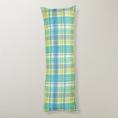 Baby Pastel Plaid Blauw Groen Lichaamskussen (Achterkant (Verticaal))