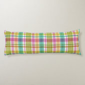 Baby Pastel Plaid Pink Blue Green Lichaamskussen (Achterkant)