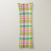 Baby Pastel Plaid Pink Blue Green Lichaamskussen (Achterkant (Verticaal))