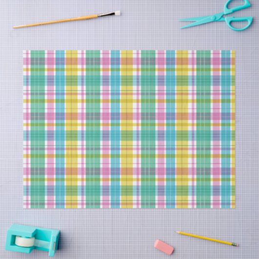 Baby Pastel Plaid Pink Blue Green Tissuepapier (Craft)