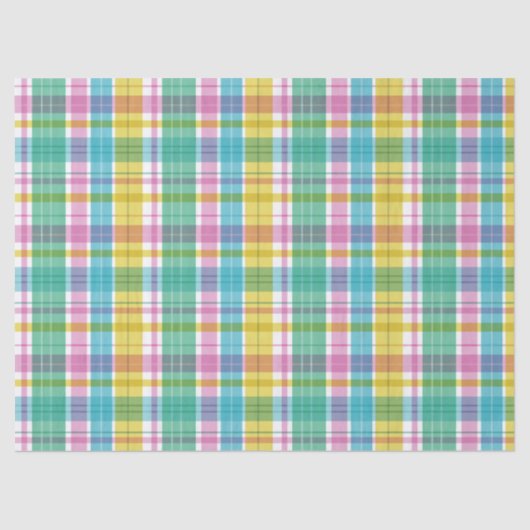 Baby Pastel Plaid Pink Blue Green Tissuepapier (Voorkant)