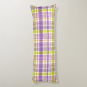 Baby Pastel Plaid Purple Green Lichaamskussen (Achterkant (Verticaal))