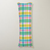 Baby Pastel Plaid Roze Blauw Groen Lichaamskussen (Voorkant Verticaal)