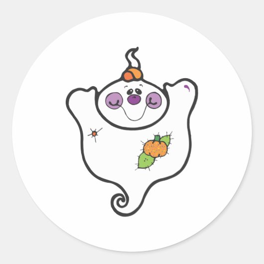 baby patchwork spook ronde sticker (Voorkant)