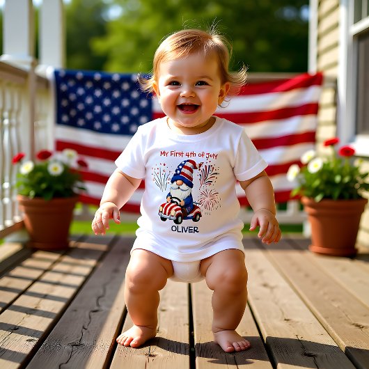 Baby Patriotic Gnome First 4th July