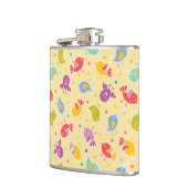 Baby-patroon met schattige vogels heupfles (Links)