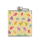 Baby-patroon met schattige vogels heupfles (Achterkant)