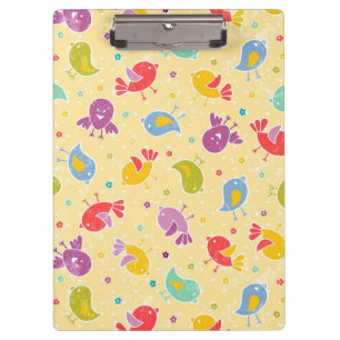 Baby-patroon met schattige vogels klembord