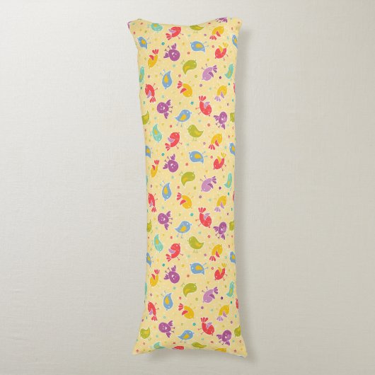 Baby-patroon met schattige vogels lichaamskussen (Voorkant Verticaal)