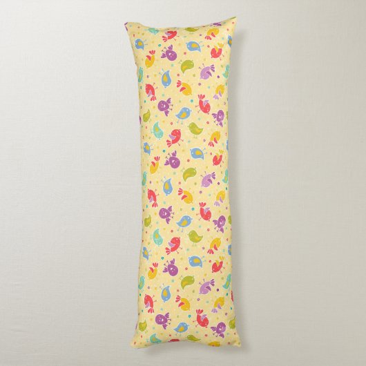 Baby-patroon met schattige vogels lichaamskussen (Achterkant (Verticaal))