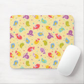 Baby-patroon met schattige vogels muismat (Met muis)