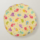 Baby-patroon met schattige vogels rond kussen (Achterkant)
