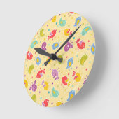 Baby-patroon met schattige vogels ronde klok (Hoek)