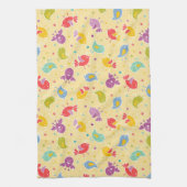 Baby-patroon met schattige vogels theedoek (Verticaal)