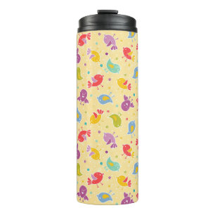 Baby-patroon met schattige vogels thermosbeker