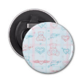 baby patroon met teddybeer button flesopener (Voorkant)