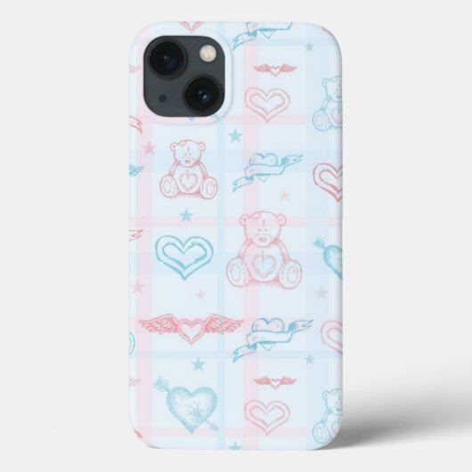 baby patroon met teddybeer Case-Mate iPhone case (Achterkant)