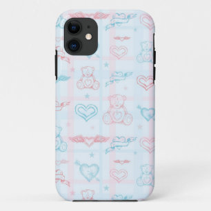 baby patroon met teddybeer Case-Mate iPhone case