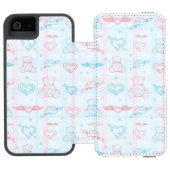 baby patroon met teddybeer incipio iPhone portemonnee hoesje (Agenda Open)