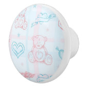 baby patroon met teddybeer keramische knop (Rechts)