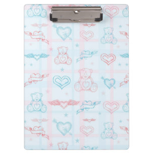 baby patroon met teddybeer klembord