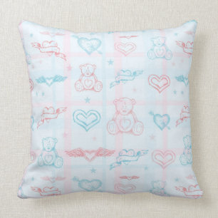 baby patroon met teddybeer kussen