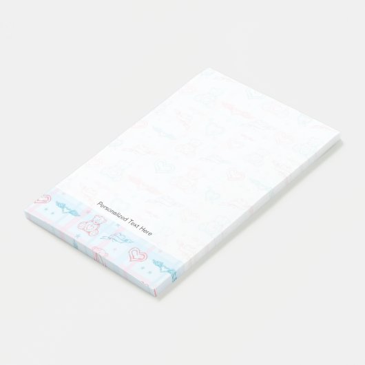 baby patroon met teddybeer post-it® notes (Schuin)
