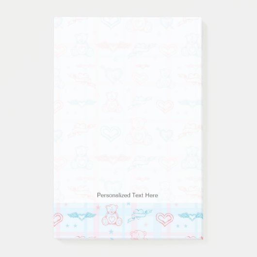 baby patroon met teddybeer post-it® notes (Voorkant)