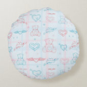 baby patroon met teddybeer rond kussen (Achterkant)