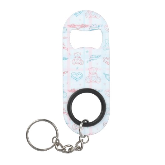 baby patroon met teddybeer sleutelhanger flessenopener (Voorkant)