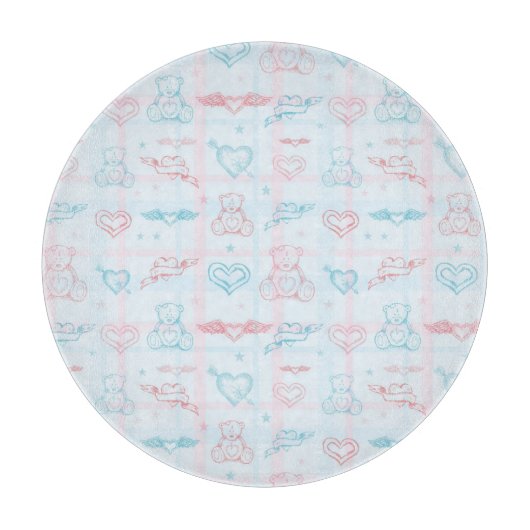 baby patroon met teddybeer snijplank (Voorkant)