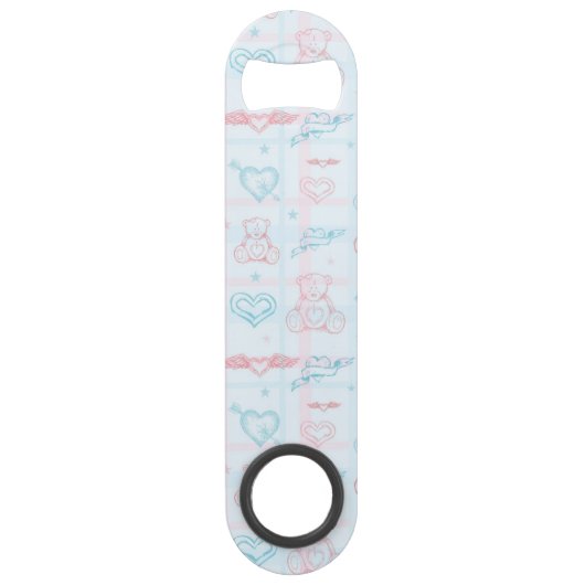 baby patroon met teddybeer speed flessenopener (Voorkant)
