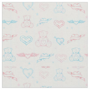 baby patroon met teddybeer stof