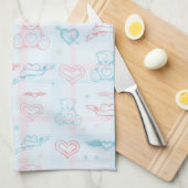 baby patroon met teddybeer theedoek (Quarter Fold)