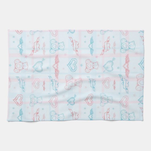 baby patroon met teddybeer theedoek (Horizontaal)