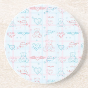 baby patroon met teddybeer zandsteen onderzetter