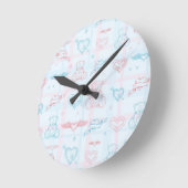 baby pattern with teddy bear ronde klok (Hoek)