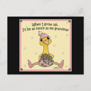 Baby Peahen Fancy als oma Briefkaart
