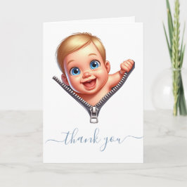 Baby Peeking out Baby shower Dank u Kaart