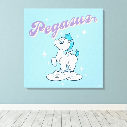 Baby Pegasus Canvas Print (Insitu (Houten vloer))