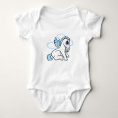 Baby Pegasus met binky - Blauw Romper (Voorkant)
