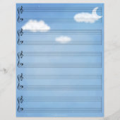 Baby Pegasus Piano Music Briefpapier Grand Staff (Achterkant)