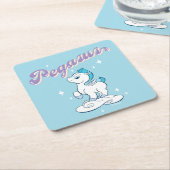 Baby Pegasus Square Paper Coaster Kartonnen Onderzetters (Schuin)