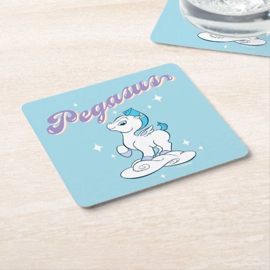Baby Pegasus Square Paper Coaster Kartonnen Onderzetters (Schuin)