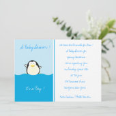 Baby Penguin - Baby Shower Invitations Kaart (Staand voorkant)