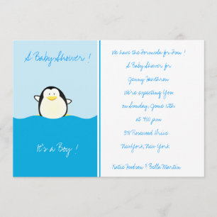 Baby Penguin - Baby Shower Invitations Kaart