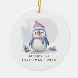 Baby Penguin| Baby's Eerste Kerstmis Keramisch Ornament