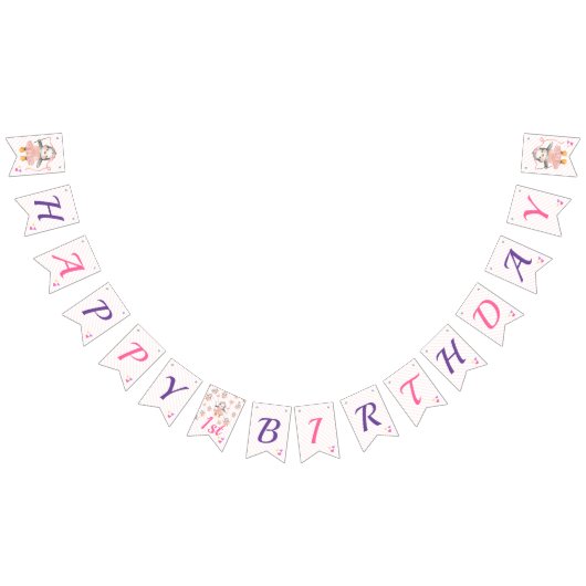 Baby Penguin Ballerina Roze Gepersonaliseerde Verj Vlaggetjes (Alle)