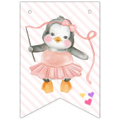 Baby Penguin Ballerina Roze Gepersonaliseerde Verj Vlaggetjes (Eerste vlag)